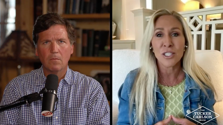 Alongside other prominent conservative voices like Tucker Carlson, Greene has repeatedly criticised President Trump’s decision to go to war against Iran. (The Tucker Carlson Show)