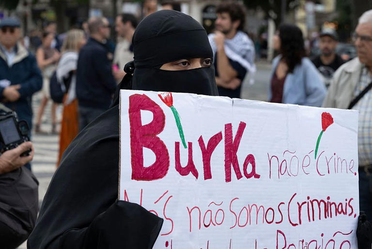 A female protester