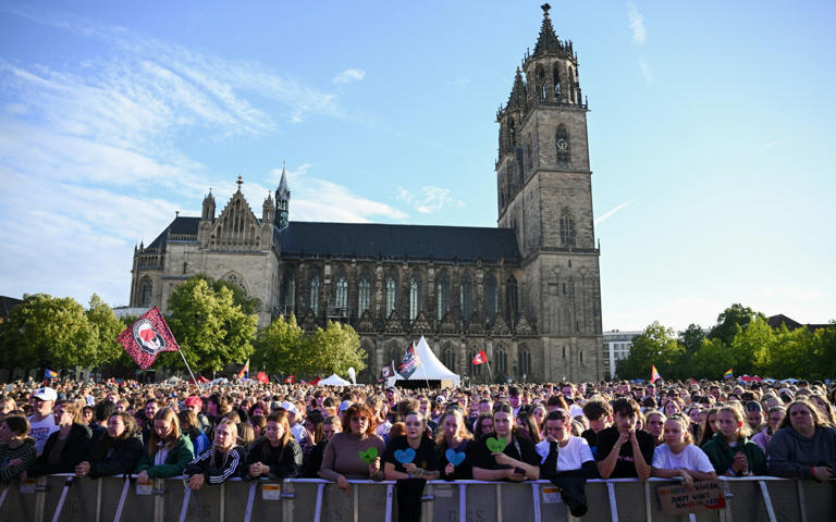 Opponents of the AfD gathered in the state capital, Magdeburg, on Saturday, staging a Festival of Democracy