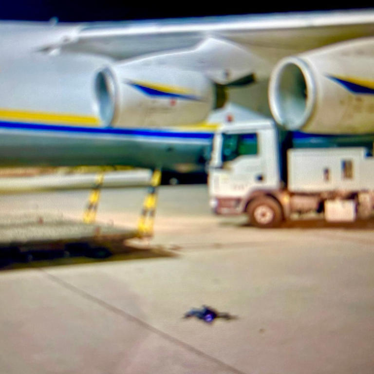 The drone was found near a Ukrainian cargo plane