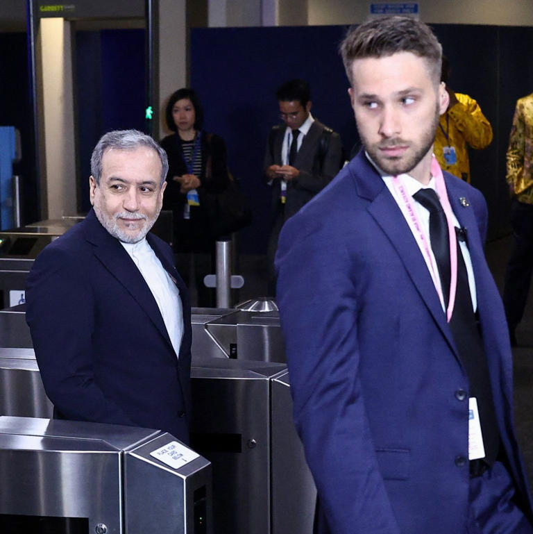 Abbas Aragchi, the foreign minister of Iran, arriving for the UN General Assembly session in New York on Tuesday