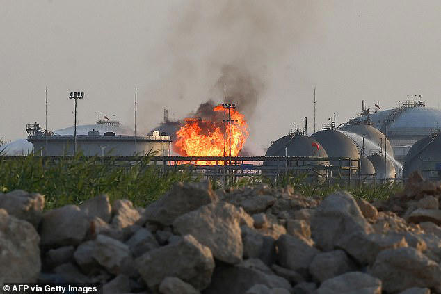 The oil refinery belongs to Saudi state-owned oil giant Aramco, which is south of Riyadh