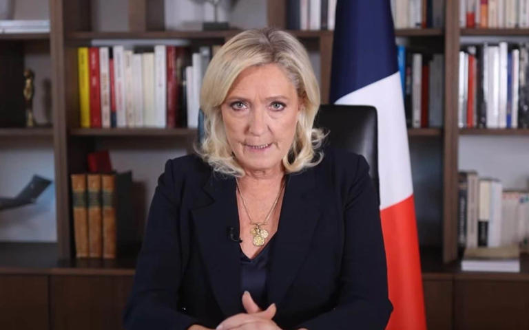 Marine Le Pen’s address to the nation was presidential, even as she is forced to campaign with an ankle tag